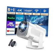 [Built-in App] Mini Projector 1080P Full HD, 4K Projector Mini Projectoe White