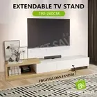 TV Cabinet Entertainment Unit Stand Lowline Storage Wooden 190-260cm White Oak