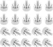 uxcell 20 Pcs 6#32 Knurled Thumb Screw Computer Case Threaded Hand Tighten Screws Aluminum Alloy for PC Case, Silver