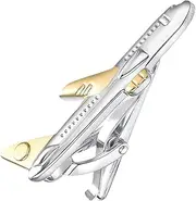 [Haiyou] Funny Tie Clip for Men Stainless Steel Airplane Collar Tie Bar Skinny Tie Clips