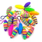 Snail Caterpillar Key Chain Mini Finger Slug pendant Relieve Stress Keyring