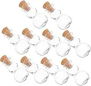 GLEAVI 10Pcs Mini Glass Wishing Bottles with Cork Stopper Transparent Vials for DIY Crafts Unique Message Jars Compact Decorative Glass Bottles for and Home