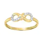 10kt White Or Yellow Gold Womens Girls Cubic Zirconia Love Symbol Infinity Ring