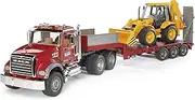 Bruder 95cm 1:16 Mack Truck Granite Loader w/JCB 4CX Tractor Backhoe Kids Toy
