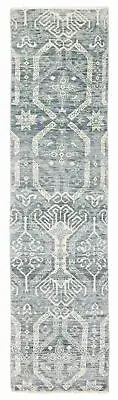 Traditional Hand-Knotted Runner Rug 2'4" x 9'11" Wool Carpet