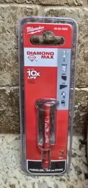 Milwaukee 1/4" Diamond Max Drill-Holesaw Bit Porcelain Tile Stone 49-56-0505