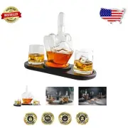 Funny Middle Finger Decanter Set - Hilarious Whiskey & Wine Gift for Adults