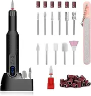 Hohotti Electric Nail Drill Machine Cordless Rechargeable Nail File Set for Acrylic Nails Portable Efile Professional Nail Grinder Manicure Pedicure Polishing Shape Tools Kit for Home Salon Use