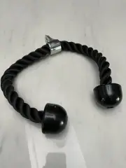 Tricep Rope Cable Attachment - Heavy Duty Coated Pull Down Black - Double Grip