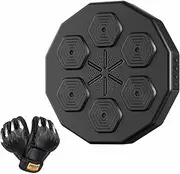 Music Boxing Machine for Adults, Bluetooth Music Punching Machine with Gloves, Electronic LED Boxing Training Equipment Wall Mounted, Home Indoor Workout Trainer Equipment