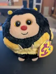 TY - Beanie Ballz - Zips the Bee - PLUSH - 5" - NWT - 2011 - Retired