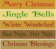 -ITEM #5029- Christmas- 5 pc set - Primitive Stencil -Reusable Stencils
