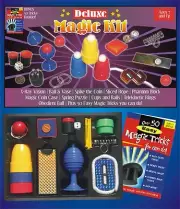 DELUXE MAGIC KIT Set 50 Tricks Book Kids Beginner Magician Gift Toy Cups Balls