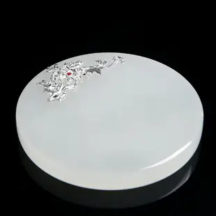 陶福氣創意家用茶具配件鑲鎏銀玻璃杯托加厚隨手杯琉璃玉瓷茶杯墊