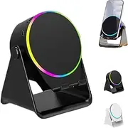 4-in-1 360° Rotating Bluetooth Speaker Stand, Cell Phone Stand with Wireless Bluetooth Induction Speaker, Multifunctional Wireless Induction Speaker, Anti-Slip Base HD Surround Sound (Black)