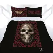 Anne Stokes Oriental Skull Single Quilt Cover Set Halloween Goth Dragon Tattoo