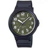 在飛比找PChome24h購物優惠-【CASIO 卡西歐】簡約指針設計時尚錶/墨綠x白數字(MW