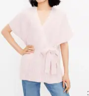LOFT Ann Taylor Women's Spacedye Belted Wrap Sweater Pink Size M/L