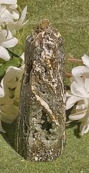 Ocean Jasper Carved Gemstone Tower with Druzy Geodes 160g (C4)