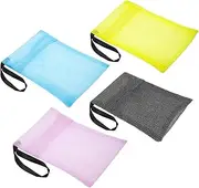 Baluue 4 Pack Soap Pouch Exfoliating Mesh Lathering Soap Box for Shower Bar Soap Storage Bag Sturdy and Easy to Cle