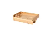 Sherwood Home Bamboo Bed Side Shelf Table with Adustable Clamp - Natural Brown - 35x23x9.3cm