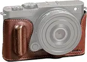 [SMALLRIG] Half Leather Case kit, Vintage Style Leather Camera Half Leather Case, Aluminum Alloy Frame, with Wooden Grip, with 1/4"-20 Threaded Hole for Panasonic LUMIX S9-4703