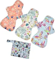 FRCOLOR Nursing Pads Washable Sanitary Napkins Bamboo Charcoal Fiber Adult Pads for Women Reusable Pcs Set
