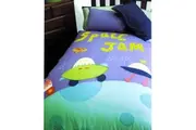 Happy Kids Space Jam Embroidered Quilt Cover Set Single