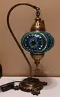 Turkish Mosaic Moroccan Bohemian Table Light 15. 5" Lamp Blue