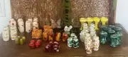 Lot Of 62 VINTAGE MACRAME BEADS Owls Butterflies Large Square Round Crafting