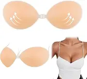 [DAFYNCH] Adhesive Bra Invisible Strapless Boobs Sticky Clear Silicone Bra with Nipple Covers for Women