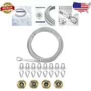 1/4" Cable 75ft with 6400lbs Strength - Durable Stainless Steel Zip Line Utility