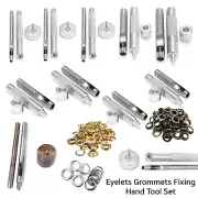 Eyelet Punch Die Tool DIY Hole Maker Leather Craft Kit With 100 Eyelets+Washers