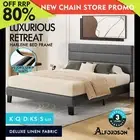 ALFORDSON Bed Frame Queen Double King Single Size Upholstered Base Grey Fabric