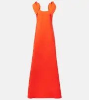[Oscar de la Renta] Oscar de la Renta Bow-detail wool-blend gown AU 16 red