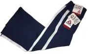 GIRLS BRAND NEW REEBOK SZ 6/6X S FLARE LEGGINGS PANT NAVY w/ SIDE WHITE STRIPE