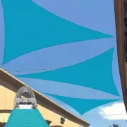 Heavy Duty Cable Sun Shade Sail Turquoise Triangle 36FT-40FT Width