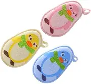 Hoement 3pcs Bath Scrubbers Baby Bath Ball Carton Body Scrubber Set for Infants
