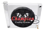 RN 2 Row 1" CS Radiator TP,Shroud,16" Fan-12AN Fittings-1967-1970 Ford Mustang