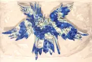 Big Size Pop Bubble Fidget Angel Toy - 15.5" x 10" - Blue & White