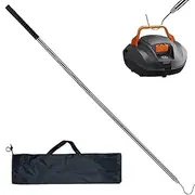 Pool Cleaner Accessory, Skimmer Hook, Robotic Pool Cleaner Telescoping Hook with Pole, Pool Robot Retrieval Hook, Stainless Steel Garden Retrieval Tool for Grabbing Floats, Skimmer Basket