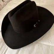 SS Double S Hat Collection Black Wool Felt Cowboy Hat Size 6 3/4