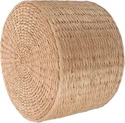 Yardwe Natural Seagrass Foot Stool Pouf, Small Ottomanss Water Hyacinths Footrests Straw Woven Stools Step Stool Side Table Footstool for Living Room Balcony Garden