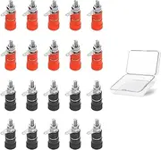 20 Pieces 4 mm Banana Socket, Banana Plug Socket in 2 Colours, Banana Socket, Banana Socket, Binding Post, high-Quality Connection terminals for Audio and Electronics, Suitable for Amplifier Speakers