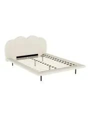 [Artiss] Boucle Sasa Bed Frame Queen Size in Beige