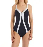 Panache MIDNIGHT/WHITE Catarina Balconnet One Piece Swimsuit, US 34DD/E, UK 34DD