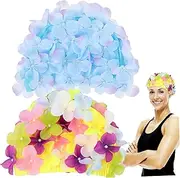 Yardwe Non-Slip Swim Cap 3D Flowers Stylish Swim Hat for Women Pool Accessory