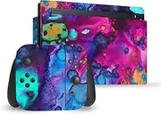 Official Mai Autumn Turquoise Wine Art Mix Vinyl Sticker Gaming Skin Decal Cover Compatible with Nintendo Switch Console & Dock & Joy-Con Controller Bundle