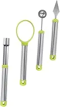 Gatuida 4Pcs Stainless Steel Fruit Corer Creative Kitchen Gadget for Watermelon Cucumber Hami Melon Fruit Digger Tools for Carving and Serving