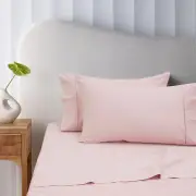Accessorize 400TC Blush Bamboo Cotton Sheet Set 40cm Wall Single
